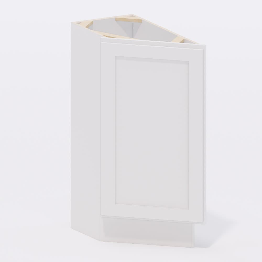 White Shaker - Base Right End Angle Cabinet 12"