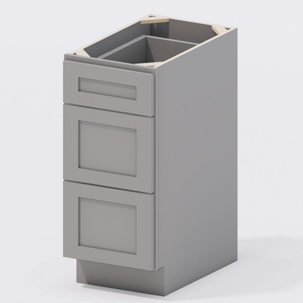 Grey Shaker - Drawer Base Cabinet 15 (3 Drawers)